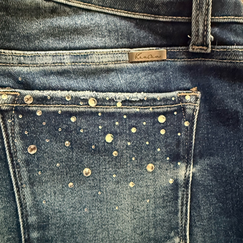 KanCan Dark Blue Studded Women's Jeans